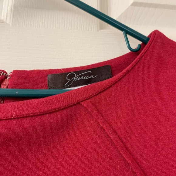 🌷3 for$20🌷Jessica, US M, Red Short Sleeved Starburst Effect Dress - Picture 6 of 6